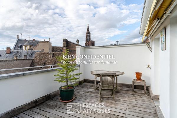 Appartement avec ascenseur privatif et sa terrasse vue Cathédrale
