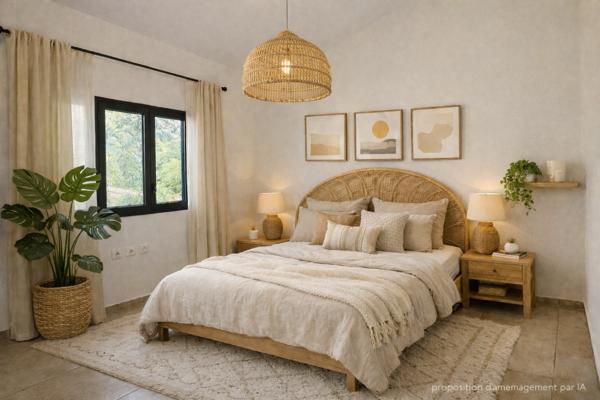 Belle maison de plain-pied avec piscine