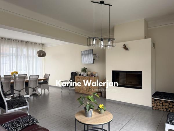 Courrières (62710) MAISON INDIVIDUELLE 217 M2 - SEMI PLAIN PIED - VOLUMES - 6 CHAMBRES - POSSIBLE PROFESSION LIBERALE - JARDIN