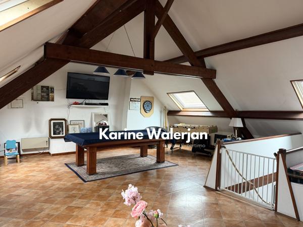 Courrières (62710) MAISON INDIVIDUELLE 217 M2 - SEMI PLAIN PIED - VOLUMES - 6 CHAMBRES - POSSIBLE PROFESSION LIBERALE - JARDIN