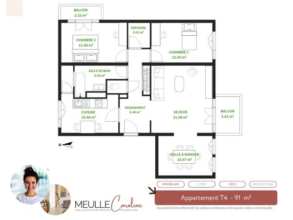 Appartement
         4 pièces
        - 91 m² Exclusivité 280 000 € *