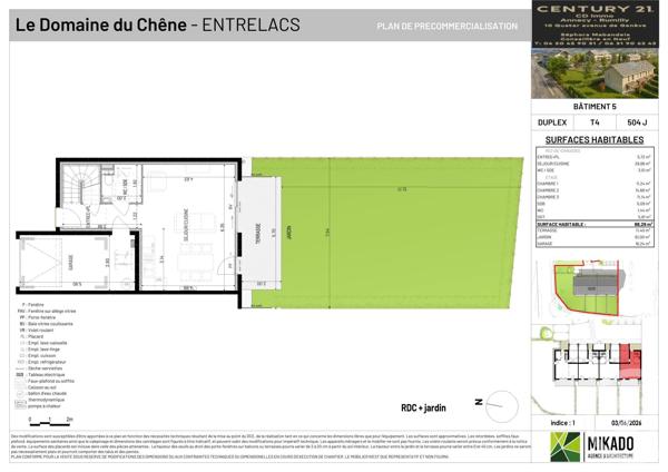 Maison à vendre  4 pièces - 88,29 m 2   ENTRELACS  - 73