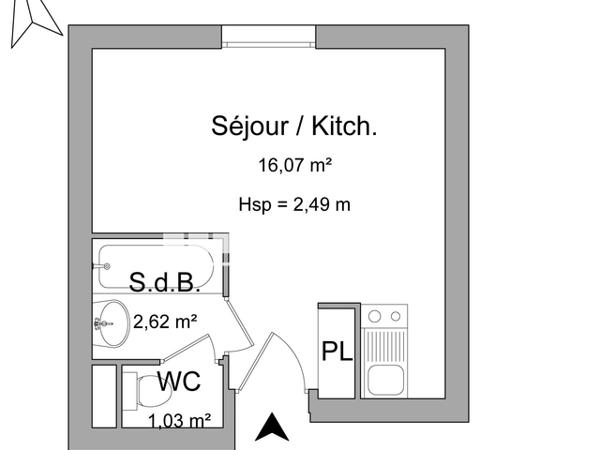 Location Studio 19.72 m² - RESIDENCE LES HORTENSIAS Brest 29200