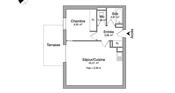 Location Appartement 2 pièces 41.66 m² - Cavignac 33620