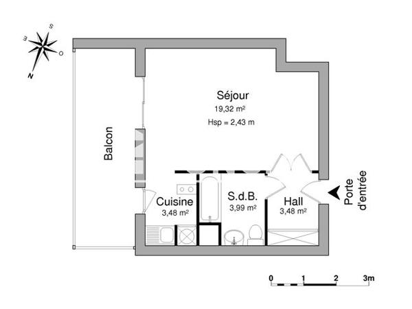 Location Studio 30.27 m² - 23 BD DE MONTREAL Nice 06200