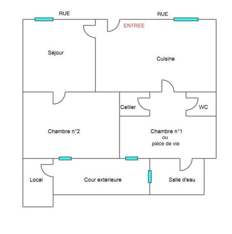 Appartement de 50 m² avec cours à Port Vendres