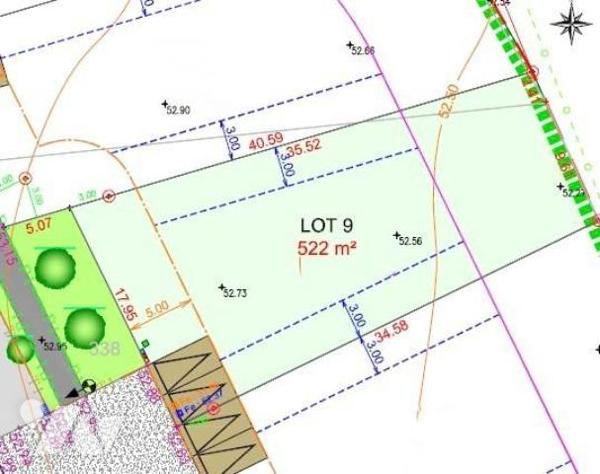 TREILLIERES, terrain à bâtir de 522m²