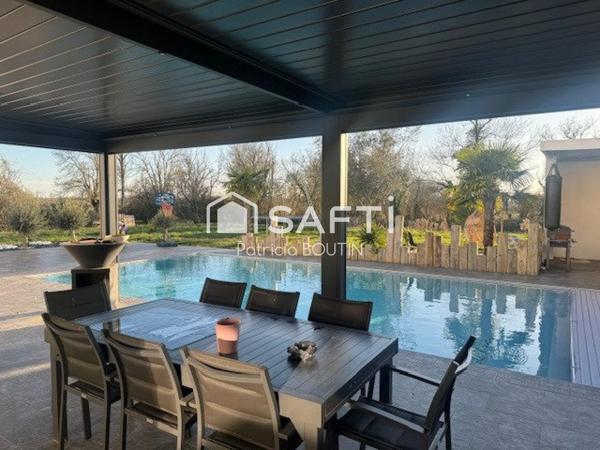 MAISON CONTEMPORAINE 6 CHAMBRES + PISCINE + GARAGE
