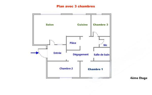 Appartement à vendre    4 pièces • 76,94 m2 Lyon 6