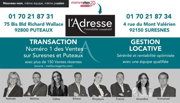 PUTEAUX / Hyper Centre - 3 pièces de 62m²