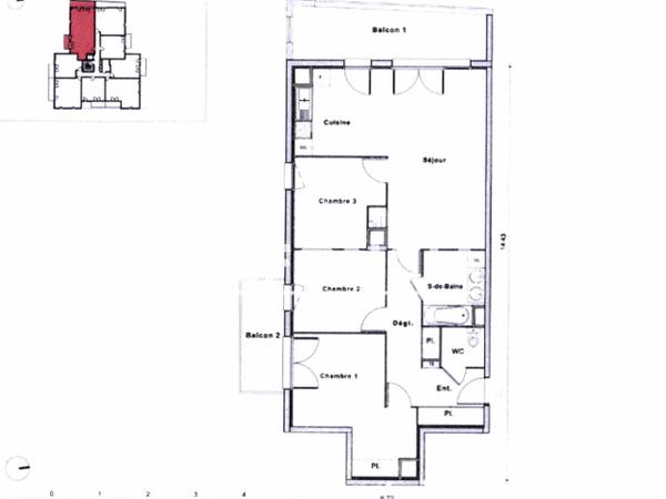 Location Appartement 4 pièces 82.67 m² - 11 RUE ALSACE LORRAINE Le Petit-quevilly 76140