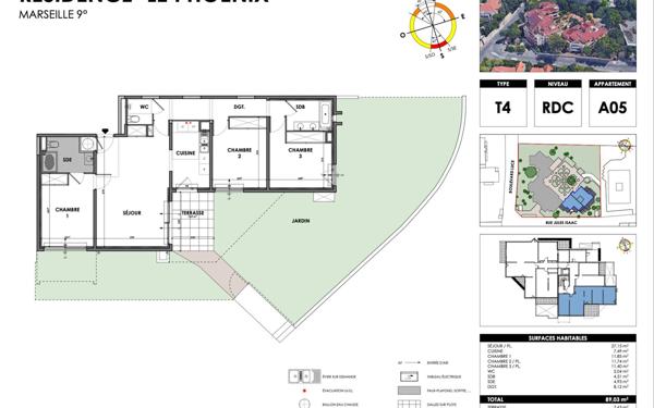 Appartement à vendre    4 pièces • 131,85 m2 Marseille 9