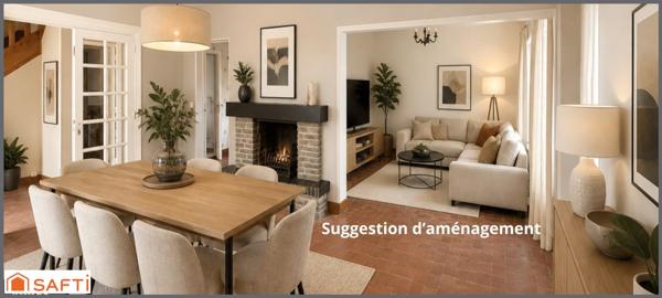 4 chambres, terrain 1900 m², maison à fort potentiel