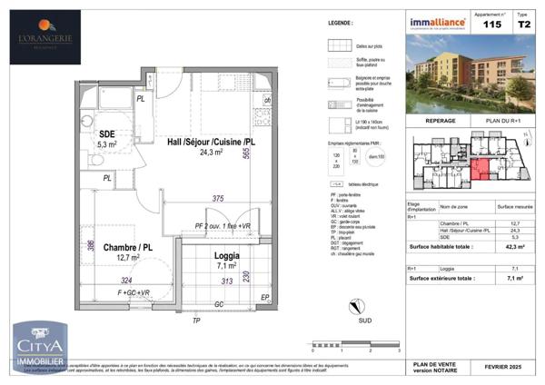 Appartement à louer 2 pièces 42.3m²