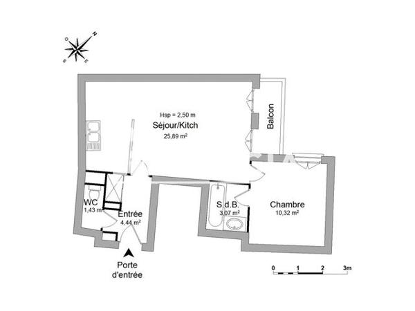 Location Appartement 2 pièces 45.2 m² - 38 RUE DES COUTURES Reims 51100