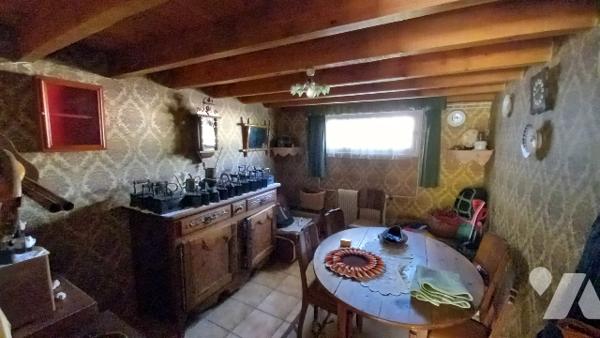 Maison de ville a étage avec un grand jardin arboré.