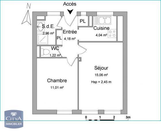 Location appartement 2 pièces de 38.45m²