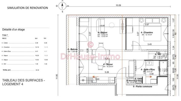 Appartement à vendre 2 pièces de 48 m²