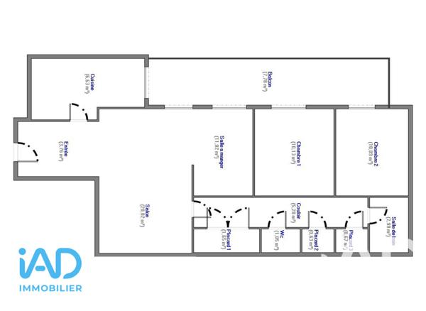 Appartement à vendre 4 pièces 76 m² Paris 20