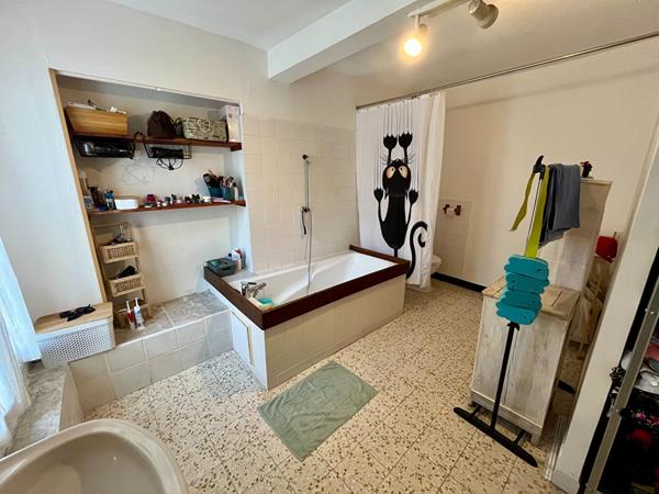 Maison de village 113 m² avec cour espace de stockage toit terrasse et combles à vendre Trèbes