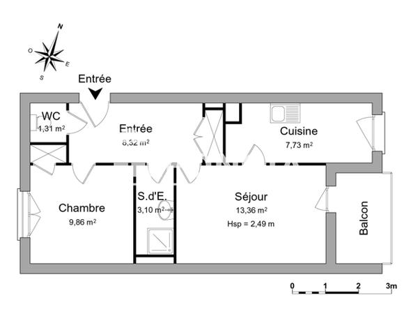 Location Appartement 2 pièces 43.68 m² - 14 RUE DE LA GIBAUDERIE Poitiers 86000
