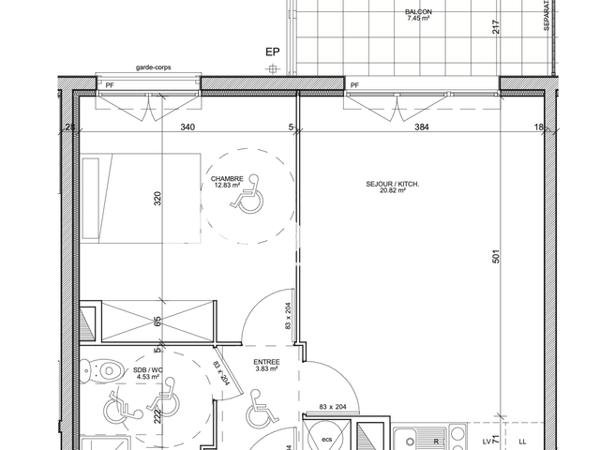 Location Appartement 2 pièces 42.01 m² - 17-21 RUE DU DOCTEUR ROBERT LAFON Bayonne 64100