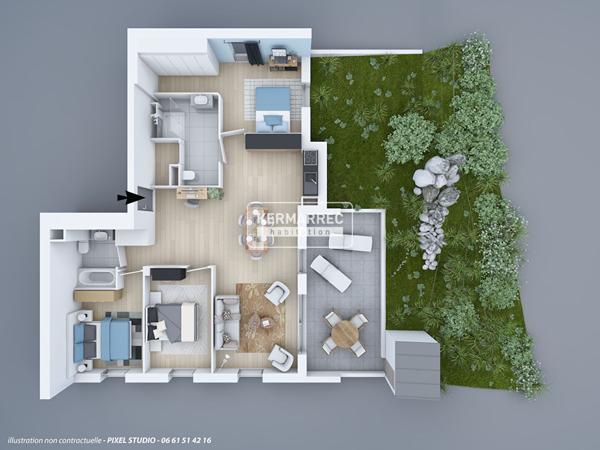 Appartement 2 pièces – 42 m² environ à Pornichet (ref : 79306P)