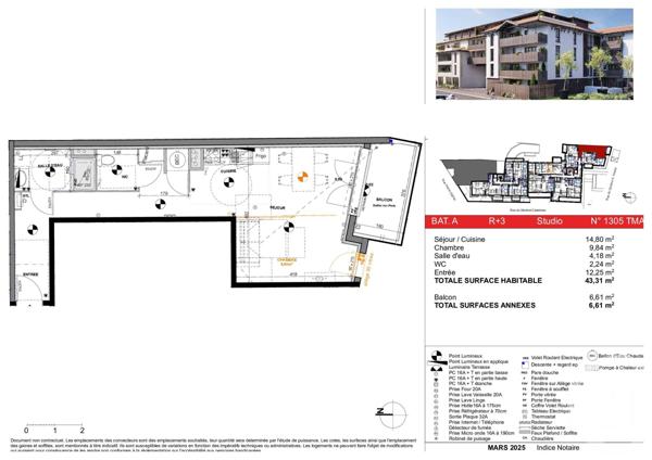 Appartement T2 à vendre  2 pièces - 43,31 m2 LA TESTE DE BUCH - 33