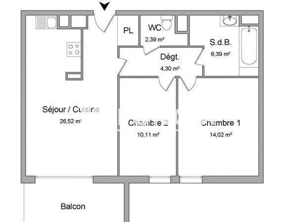 Location Appartement 3 pièces 63.7 m² - 19 CHEMIN MOULIN DE HABAS Bayonne 64100