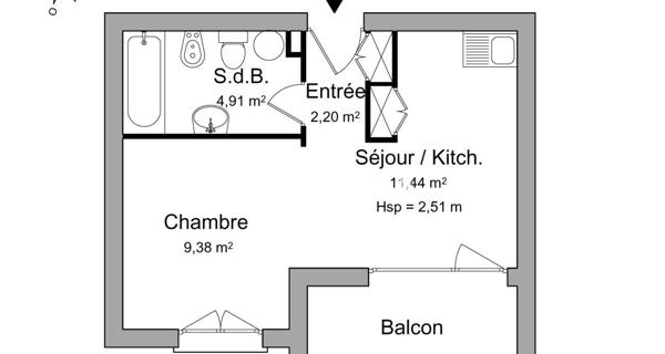 Location Studio 27.93 m² - Oloron-sainte-marie 64400