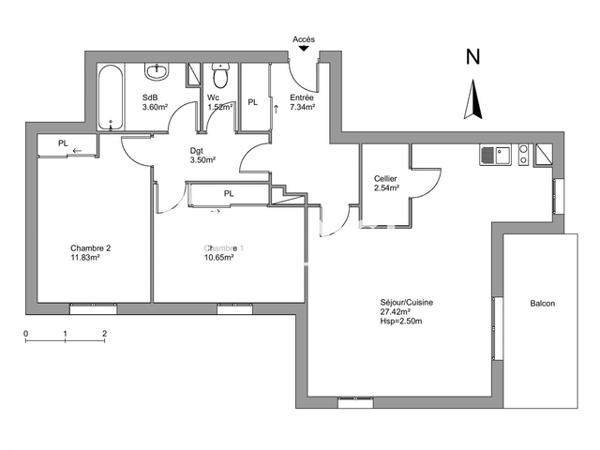 Location Appartement 3 pièces 68.4 m² - 10-12 RUE MONDESIR Montauban 82000