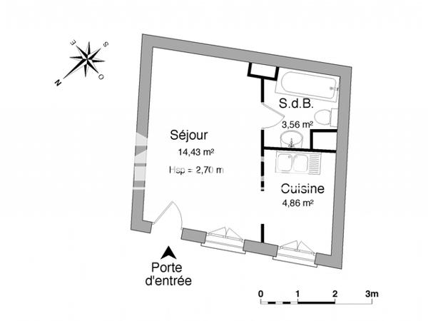 Location Studio 22.85 m² - 6 RUE DU FAISAN Metz 57000