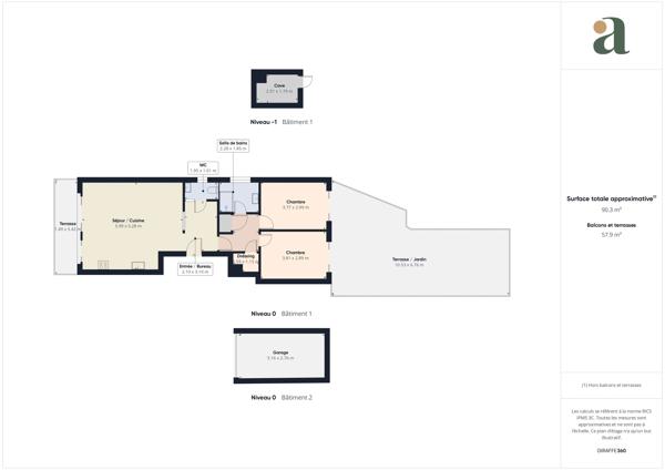 Rare 3 Pièces 72m2 avec terrasses et jardin Nice Chambrun