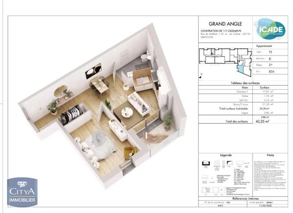Appartement à louer 2 pièces 40m² Mulhouse (68200)