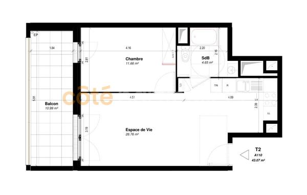 Location Appartement43,07 m² - 2 Pièces - CRETEIL (94000)