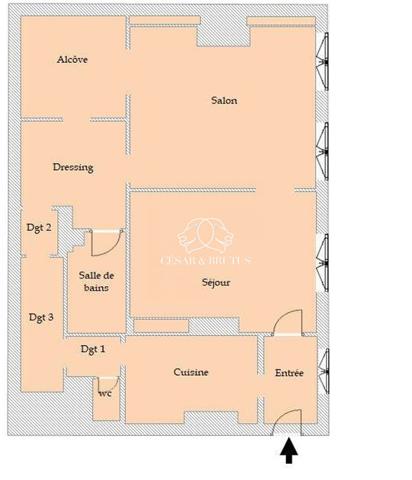LYON 6. Appartement T2bis