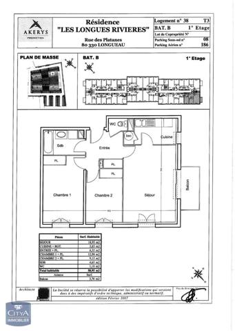 Appartement à louer 3 pièces 58.95m²
