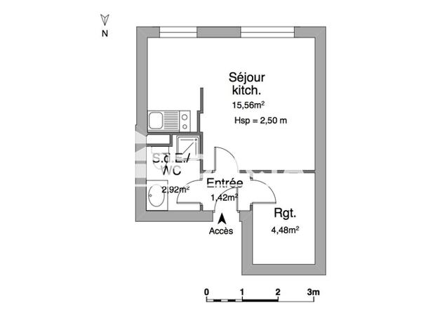 Location Studio 24.38 m² - 8 RUE MAURICE ROLLINAT BAT E Limoges 87000