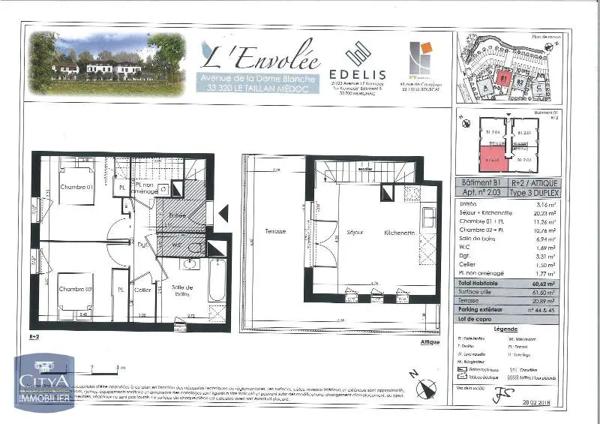 Appartement à louer 3 pièces 60.48m² Le Taillan-Médoc (33320)