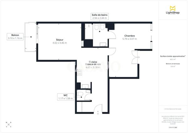Vente Appartement 2 pièces de 66m² - 92200 Neuilly-sur-Seine