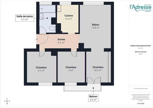 Appartement Champigny Sur Marne 4 pièce(s) 61.03 m2