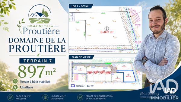 Terrain à vendre 897 m² Challans