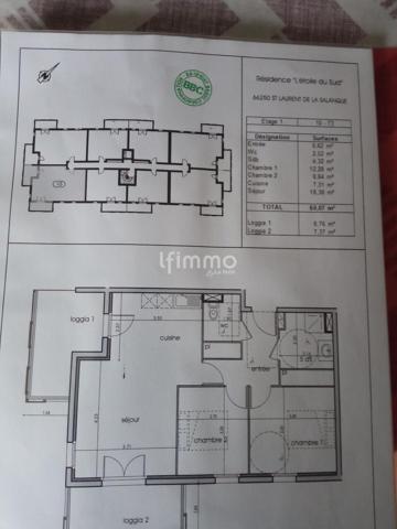 Appartement T3 résidence sécurisée
