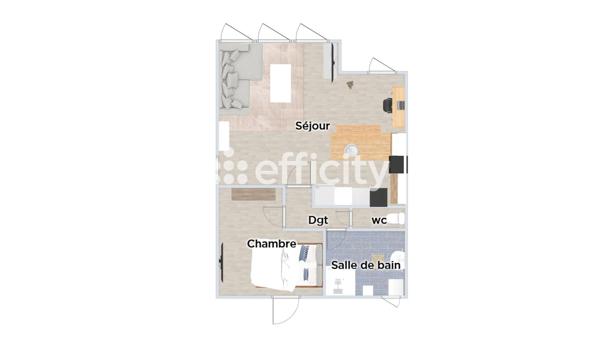 Appartement 2 pièces - 52 m²