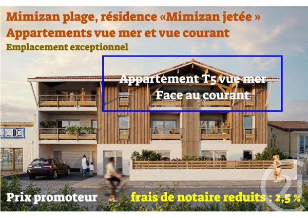 Appartement F5 à vendre  5 pièces - 93,64 m2 MIMIZAN - 40