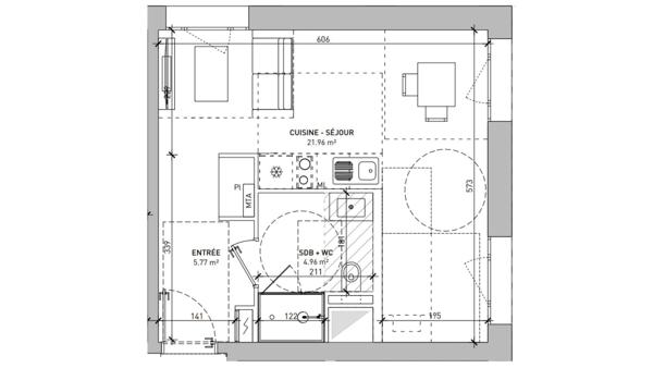 Studio à vendre 33 m² Lyon 7