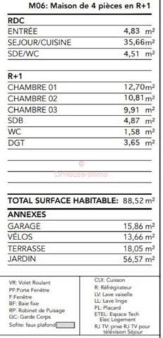 Maison à vendre 4 pièces de 88 m²