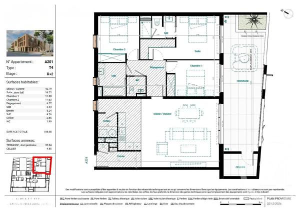 Appartement T4 à vendre  4 pièces - 108,68 m 2   MAUGUIO CARNON  - 34