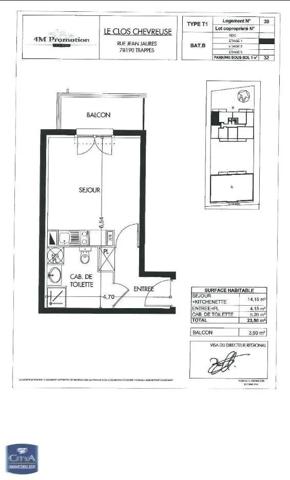Appartement à vendre 1 pièce 23.5m²