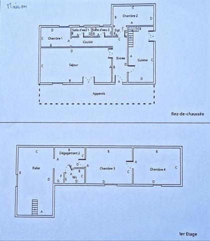 Dpt Maine-et-Loire (49) à vendre Noyant maison 4 pièces (129 m2) + gîte 3 pièces (77 m2) - Terrain : 6122 m2